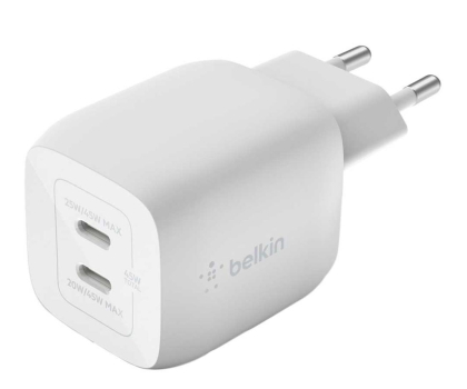 Ładowarka i akumulator BELKIN Podwójna ładowarka ścienna USB-C GaN z PPS 45 W WCH011vfWH